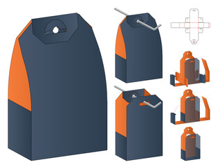 Box packaging die cut template design. 3d mock-up