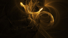Abstract Colorful Golden Crystal Shapes. Fantasy Light Background. Digital Fractal Art. 3d Rendering.