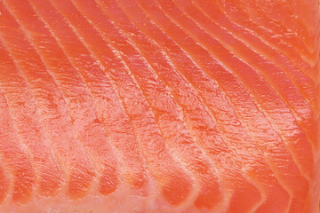 Wall Mural - Fresh red salmon fillet slice texture or background