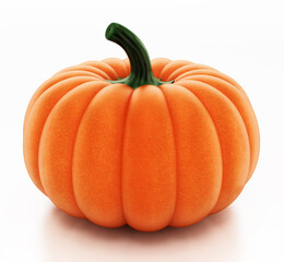 Pumpkin isolated on white background. 3D illustration