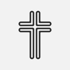 Wall Mural - Christian Cross icon logo app, UI. Vector illustration.