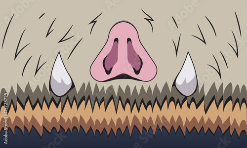 Boar wallpaper, boar background, Inosuke Hashibira, Demon Slayer, Kimetsu no ...