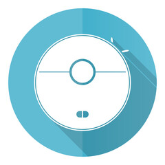 Aufkleber - Robot vacuum cleaner blue icon, flat design vector illustration in eps 10 for webdesign and mobile applications