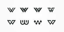 Geometric Triangle Logo Letter W