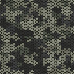 Wall Mural - Texture military desert camouflage seamless pattern. Urban hexagon snakeskin