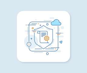 Aufkleber - Technical documentation line icon. Abstract vector button. Instruction sign. Technical documentation line icon. Protect shield concept. Vector