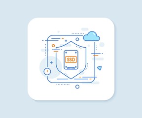 Poster - ssd icon. abstract vector button. solid-state drive sign. storage disk symbol. ssd line icon. protec