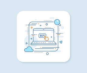Fototapete - Click to Buy line icon. Abstract vector button. Online Shopping sign. E-commerce processing symbol. Buy button line icon. Laptop concept badge. Vector