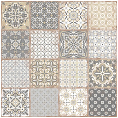 Naklejka na meble Traditional ornate portuguese tiles azulejos. Vintage pattern for textile design.