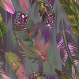Beautiful feathers seamless vintage background