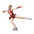 © dariaustiugova - Figure skating. Young girl dancing on the ice. Hand drawn watercolor illustration isolated on white background