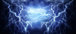 canvas print picture - Flash of lightning on dark background, banner design. Thunderstorm