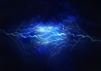 flash of lightning on dark background. thunderstorm