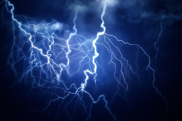 Wall Mural - flash of lightning on dark background. thunderstorm