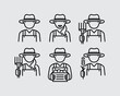 © SimonP - Farmer Avatar Vector Line Icons