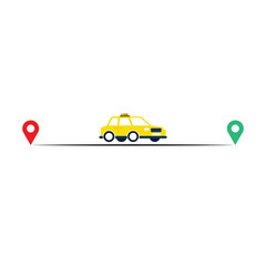 Wall Mural - Route line icon with map pin . Vector symbol in trendy flat style on white background. Travel sing for design.