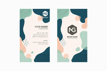 Poster - Creative hard paint cover design backgrounds vector. Minimal trendy style organic shapes pattern with copy space for text. vertical layout of business card template design. 