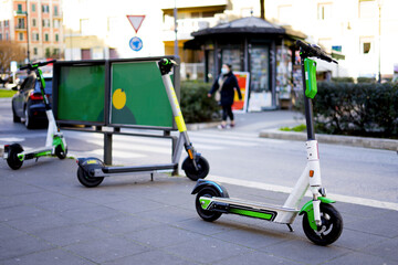 Wall Mural - Public e-scooter a Ecological city transport