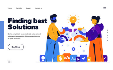 Poster - modern flat design illustration of finding best solutions