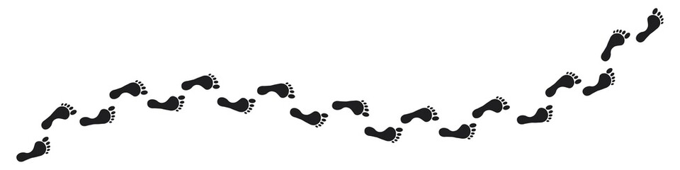 Step footprints paths. footstep prints and shoe steps . shoe tread footprints vector illustration isolated on white background.