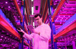 © Halfpoint - Low-angle view of worker with tablet on aquaponic farm, sustainable business and artificial lighting.