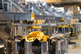 Fototapeta Koty - Line for the production and packaging of potato chips