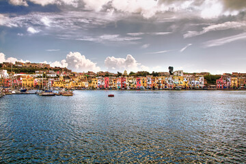 Canvas Print - From Marina Grande, Procida, Bay of Naples, Italy