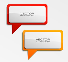 Poster - Origami vector banner. The original form as two form, overlapping. The flat image. Advertising Design shape. Vector label tag.