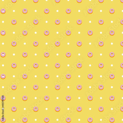 ドーナツ 壁紙 背景 ドット パターン かわいい おしゃれ スイーツ柄 ドーナツ柄 Stock イラスト Adobe Stock