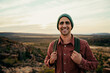 © Prins Productions - Caucasian male free spirit walking through wilderness with backpack