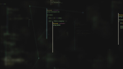 Poster - 3d rendered illustration of digital hacker program coding cyber screen. High quality 3d illustration