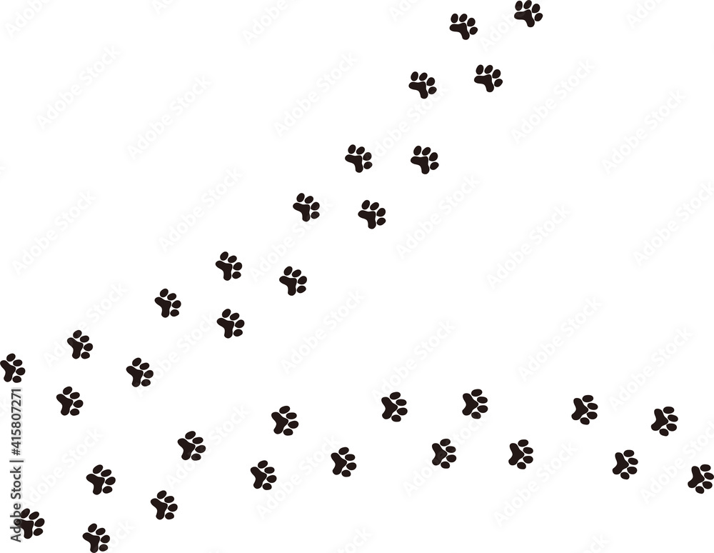 猫やトラの足跡 肉球のモノクロイラスト Wall Mural Zstockill 猫やトラの足跡 肉球のモノクロイラスト Wall Mural Zstockill