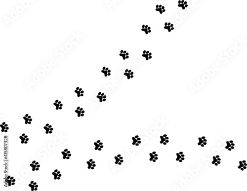 猫やトラの足跡 肉球のモノクロイラスト Vector De Stock Adobe Stock