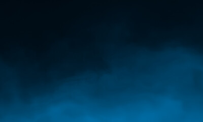 blue smoke isolated on black color dark horror background. use for concept design halloween spooky n