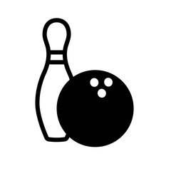 Canvas Print - Bowling black icon. Clipart image isolated on white background