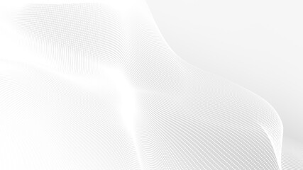 Wall Mural - dot white gray wave light technology texture background. abstract big data digital concept. 3d rende