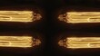 Cztery żarówki Edisona, ozdobne żarówki na ciemnym tle 