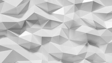 Fototapete - 3d rendering of abstract geometric triangular white background
