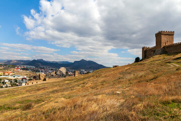 Mountain fortress (Genoese Fortress). Genoese Fortress is located in Sudak, Crimea