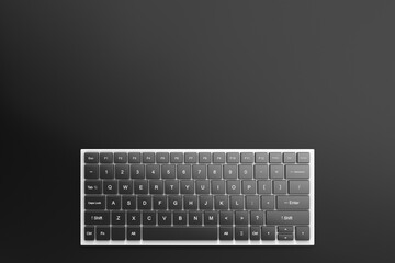 Fototapete - Computer keyboard on the table. Top view. Copy space.