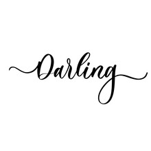 Darling - Hand Drawn Calligraphy Inscription.