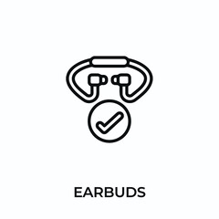 Canvas Print - earbuds icon vector. headphones sign symbol for modern design. Vector illustration	