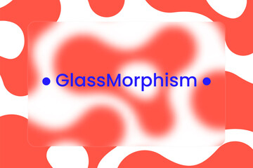 Poster - Abstract background. Transparent frame in glass morphism style