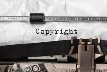 Poster - Text Copyright typed on retro typewriter