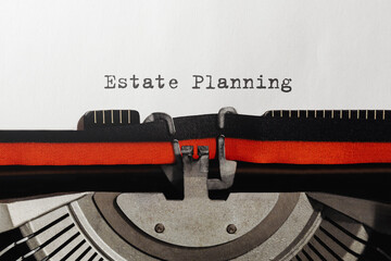 Aufkleber - Text Estate Planning typed on retro typewriter