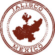 Jalisco Mexico State Vintage Travel Rubber Stamp	
