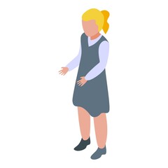 Poster - Little girl icon. Isometric of little girl vector icon for web design isolated on white background