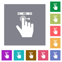 Poster - right handed scroll right gesture square flat icons