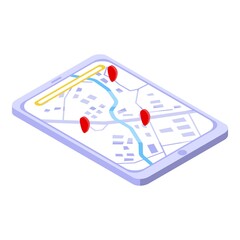 Poster - Tablet itinerary icon. Isometric of tablet itinerary vector icon for web design isolated on white background