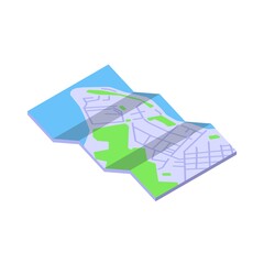 Poster - Travel trip map icon. Isometric of travel trip map vector icon for web design isolated on white background